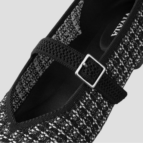 MARGOT Mary-Jane Square-Toe Mary-Jane in Black Tweed Flats - Picture 4 of 7